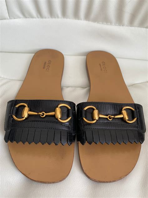 gucci slides women on feet|gucci slides with fur women.